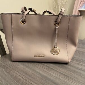 Michael Kors Pale Pink Tote Bag with Gold Accents